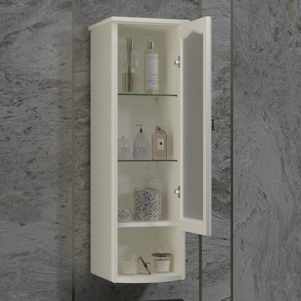 Шкаф Opadiris Риспекто подвесной, одностворчатый, цвет слоновая кость, правый, с матовым стеклом 00-00006084