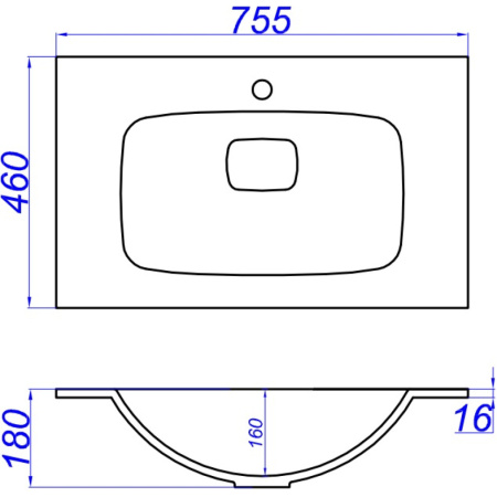Раковина Aqwella Malaga Mal.75.04.D,белый