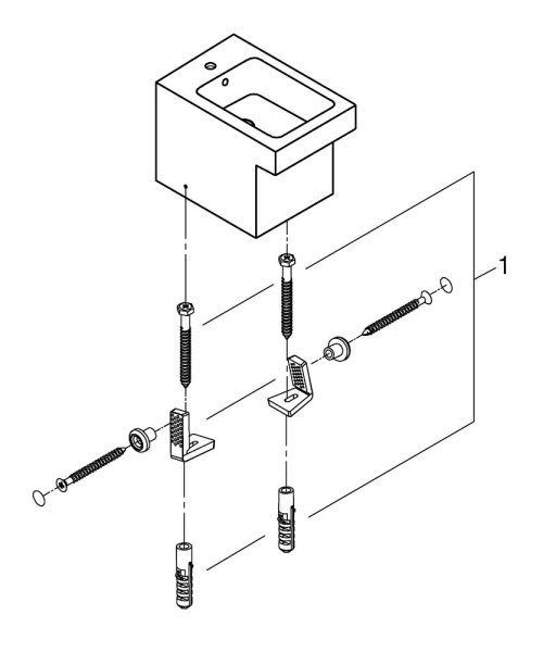 Биде напольное приставное GROHE Cube Ceramic 39487 00H (3948700H)