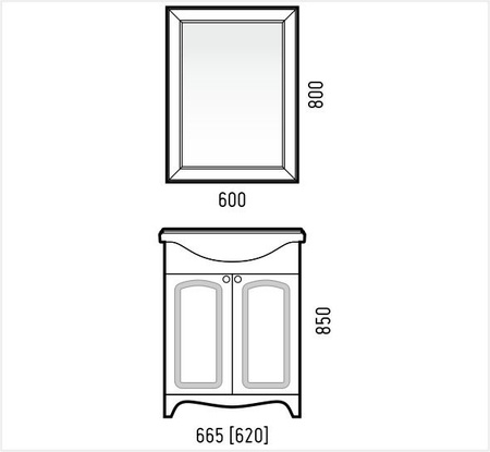 Зеркало (60х80) Corozo Классика 60 SD-00000270