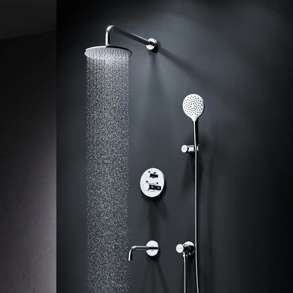 Душевой комплект термостатический с изливом Am.Pm X-Joy FT85A3RH30 хром