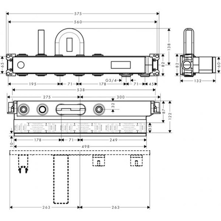 Скрытая часть для ванны Hansgrohe RainSelect 15314180