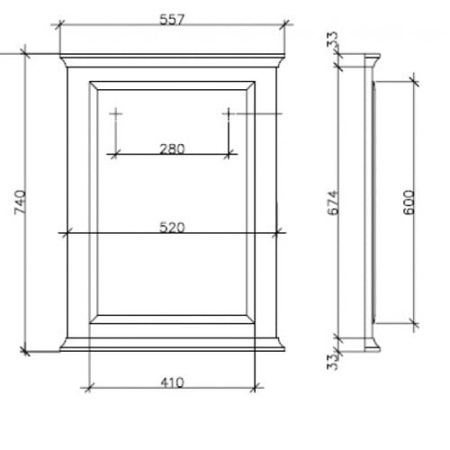 Зеркало 56х74 см Villeroy & Boch HOMMAGE 85650000