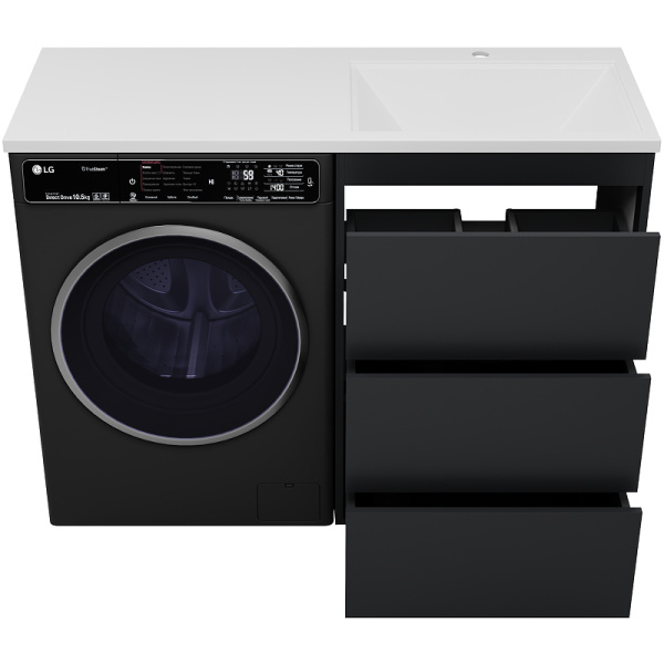 Тумба с раковиной под стиральную машину Brevita Grafit 60 УТ000015422