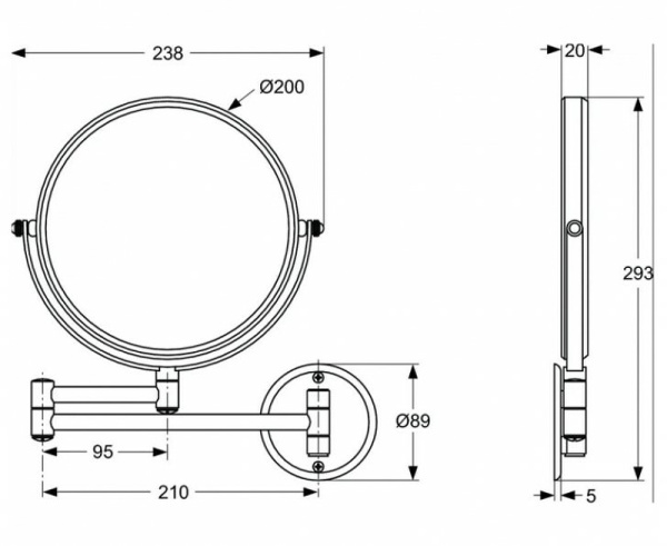 Зеркало для бритья Ideal Standard IOM A9111AA Зеркало для бритья Ideal Standard IOM A9111AA