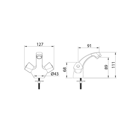 Смеситель для умывальника Milardo Tring (TRISB01M01)