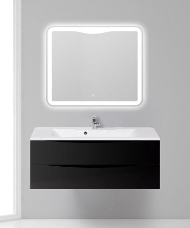 Тумба  под раковину подвесная с двумя выкатными ящиками BelBagno MARINO-1100-2C-SO-NL-P Nero Lucido