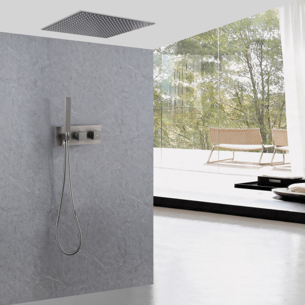 Душевой комплект ABBER Daheim AF8255NG скрытого монтажа без излива, термостат, никель