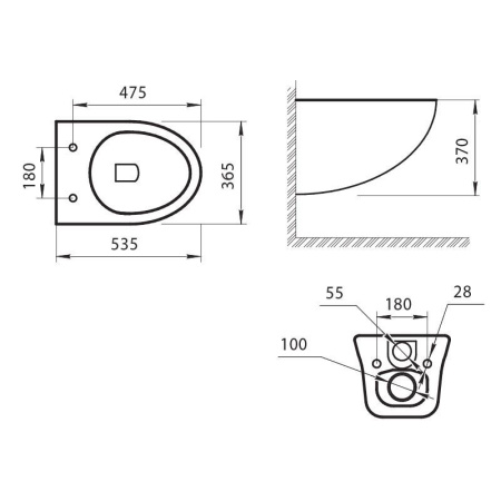 Унитаз подвесной безободковый Art&Max PESCARA AM016CHR (без сиденья)
