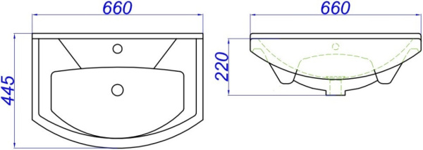 Раковины (66х44) Aqwella Элеганс 650 4620008192475