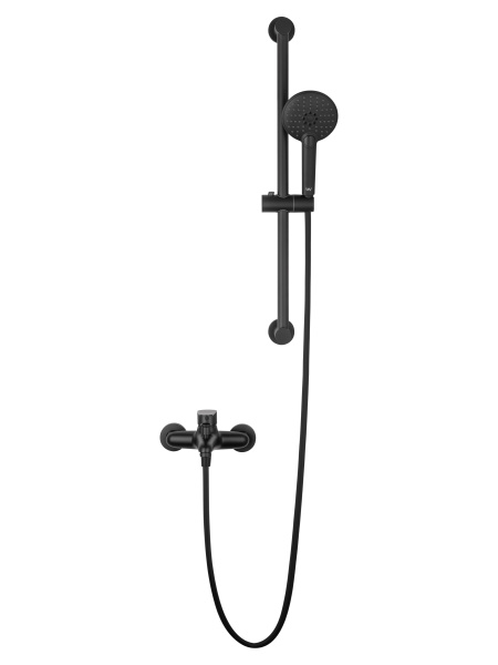 Смеситель для ванны с душевым гарнитуром WONZON & WOGHAND ALFA, черный матовый WW-AE3205-MB