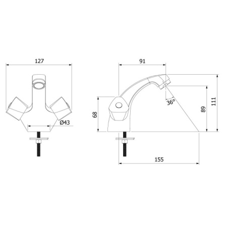 Смеситель для умывальника Milardo Tring (TRISB01M01)
