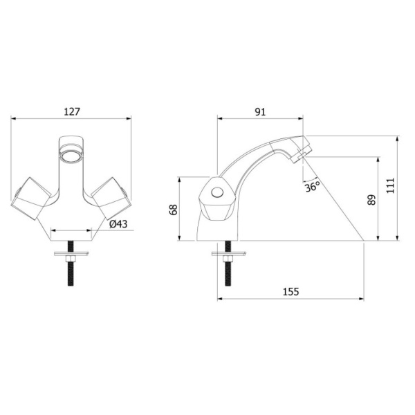 Смеситель для умывальника Milardo Tring (TRISB01M01)