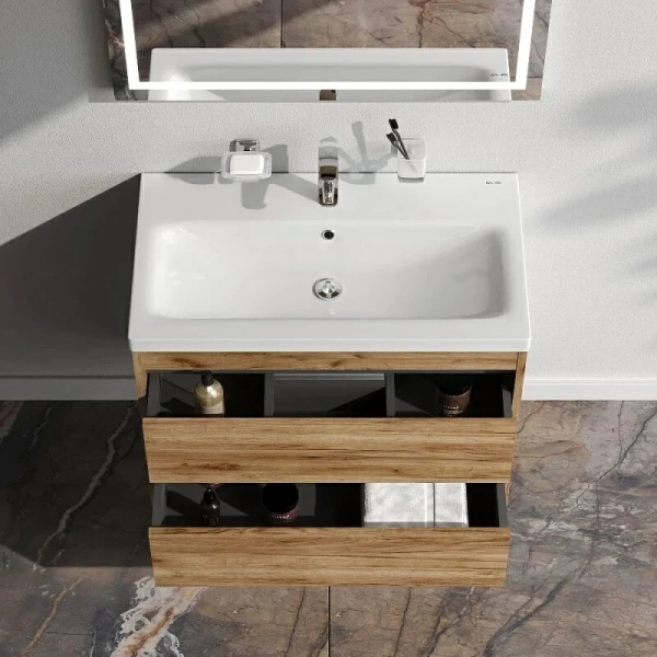 Тумба без раковины 75 см Am.Pm Pulse M91FHX0752OF дерево текстурированное