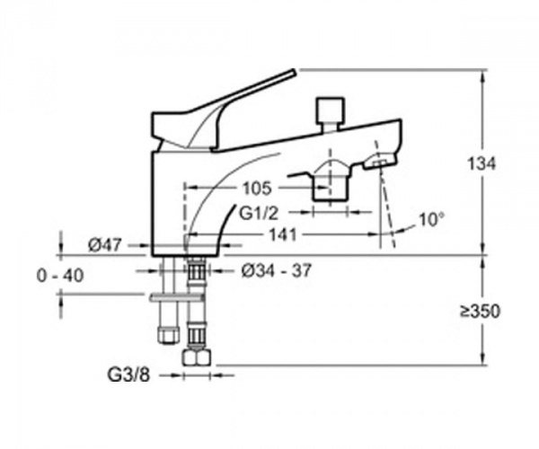Смеситель для ванны Jacob DelafonBrive E75769-CP