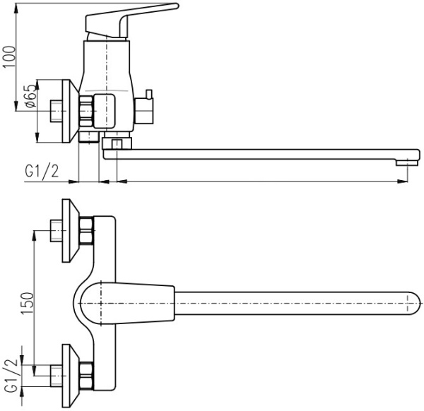 Смеситель для ванны Rav Slezak Colorado CO153.5CMATC