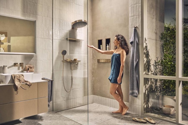 Ручной душ Hansgrohe Rainfinity 130 3jet EcoSmart 26865140 шлифованная бронза