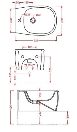 Биде подвесное Artceram Azuley AZB001 05 00 bi matt