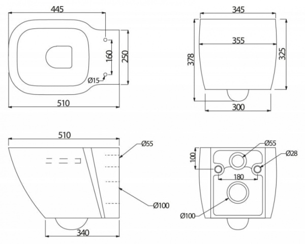 Унитаз подвесной BelBagno Aldina BB114CH
