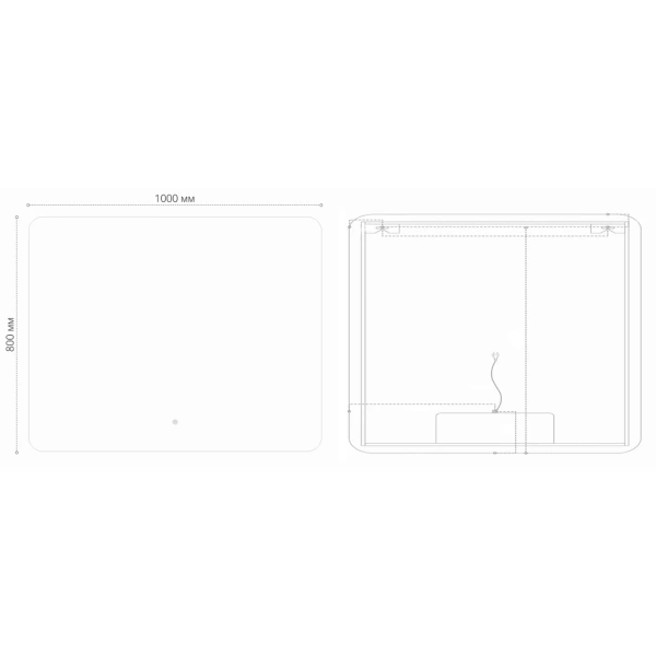 Зеркало (100х80) Grossman ELEGANS-промо 17100801 LED с сенсорным выключателем