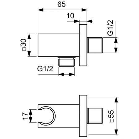 Держатель с подключением Ideal Standard IDEALRAIN BC771AA