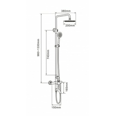 Душевая система с изливом Melana 1003P