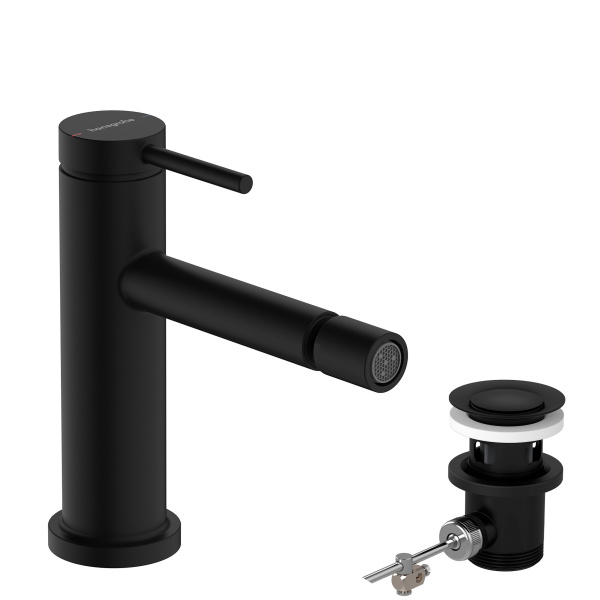 Смеситель для биде с донным клапаном Hansgrohe Tecturis S 73201670 черный матовый