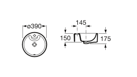 Раковина накладная (39х39) Roca Terra 32722T000