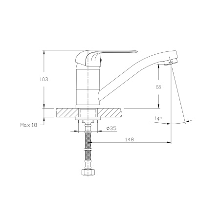 Смеситель для кухонной мойки RUSH Fiji FI1835-26