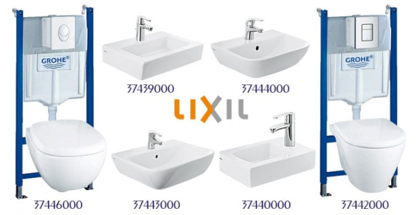 Унитаз подвесной с инсталляцией Grohe Lixil Solido 37446000 2 в 1 микролифт