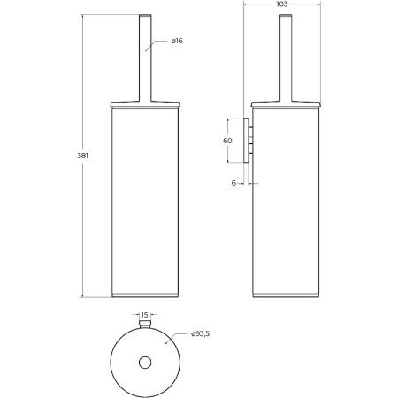 Ёршик для унитаза CEZARES RELAX-TBS-M-GM