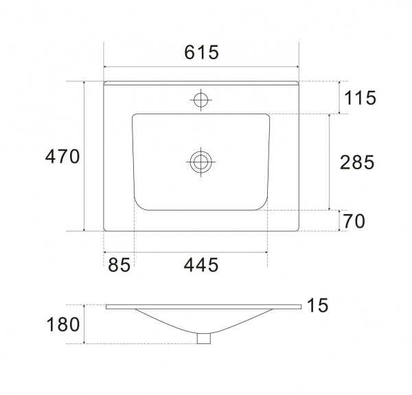 Раковина керамическая (61x46) Art&Max AM7117-60