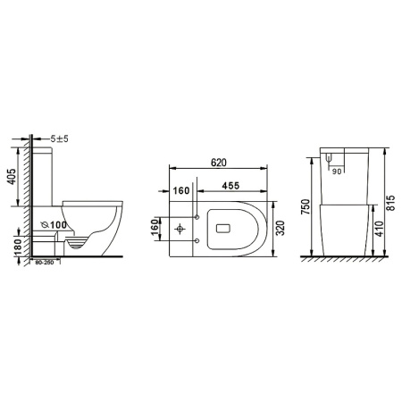 Унитаз компакт beWash Lusso BKBWR004620 микролифт 