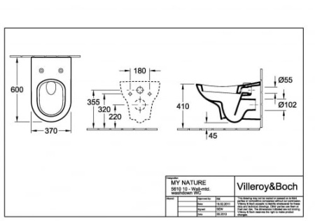 Унитаз подвесной Villeroy&Boch MY NATURE Plus 561010R1