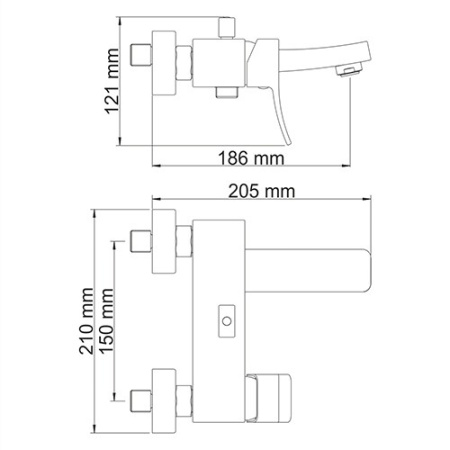 Смеситель для ванны  WasserKRAFT Aller 1061WHITE