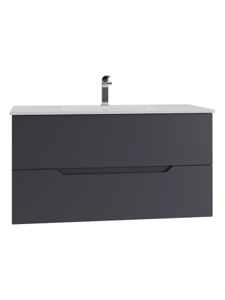 Тумба с раковиной подвесная Orange Line Li-100Tug+Ra графит матовый