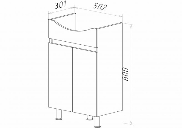 Тумба под раковину Misty Элегия 55 Э-Эле01055-011Н