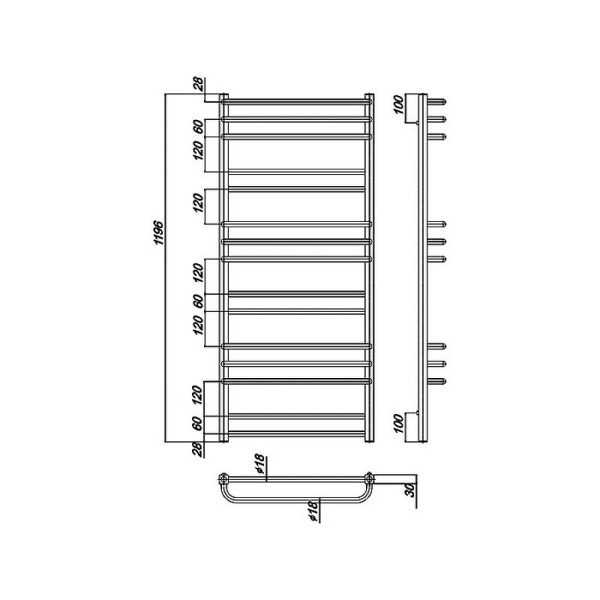 Водяной полотенцесушитель Ravak Cube 50х120 X04000083670