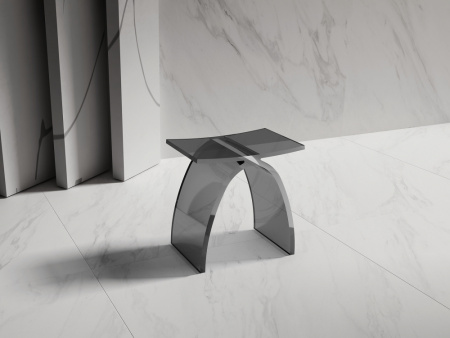 Стульчик для ванной прозрачный ABBER Kristall AT1739Onyx черный