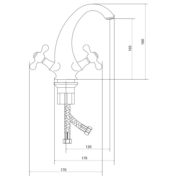 Смеситель Славен  для умывальника Коттедж А (СЛ-ДВ-А10)
