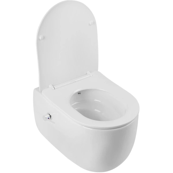 Унитаз с функцией биде ABBER Bequem AC1104TNS подвесной белый, безободковый