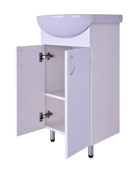 Тумба напольная с раковиной Orange Лайт LA-45TUW+RA белый