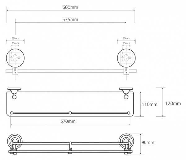Полочка стеклянная Bemeta Retro 144102267