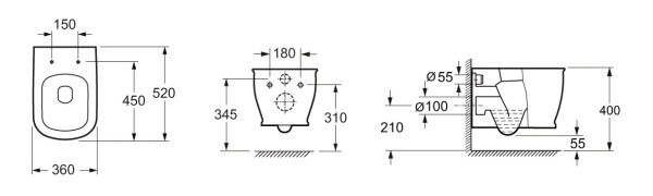 Унитаз подвесной безободковый BelBagno PRADO BB10150CH