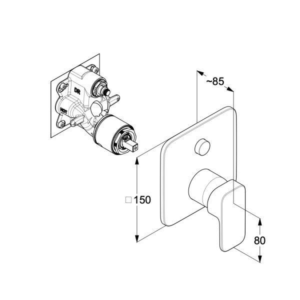 Встраиваемый смеситель для ванны Kludi Renon 427595375