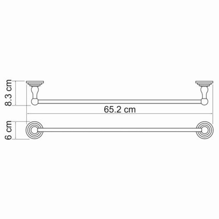Держатель полотенец одинарный WasserKRAFT Isar K-7330