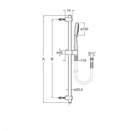 Душевой гарнтиур Roca Stella 100/3F 5B1D03C00