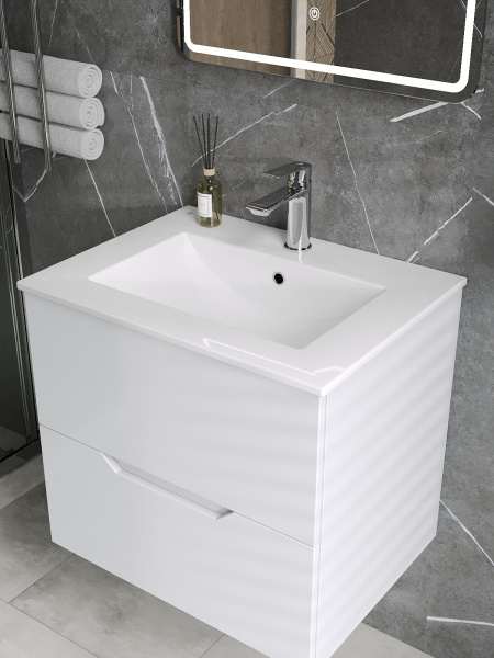 Раковина встраиваемая сверху (61,5х46,5) Agger ASF11600 белый глянец