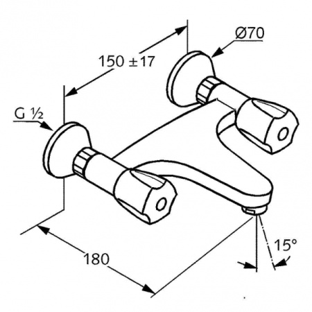 Cмеситель для ванны Kludi Standard 320040515