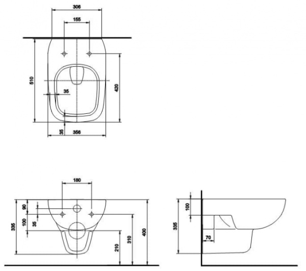 Ifo Sjoss Унитаз подвесной Rimfree без внутреннего ободка RP313200600